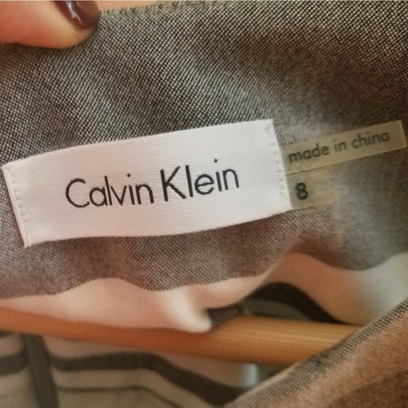Calvin Klein Gray Striped Dress - Picture 3 of 8